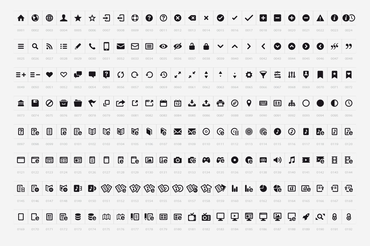 Belugino Icon-Font Übersicht