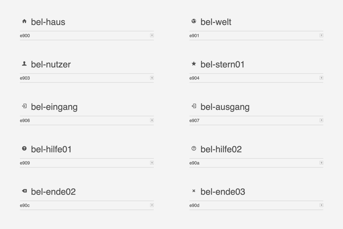 Belugino Icon-Font Shortcodes